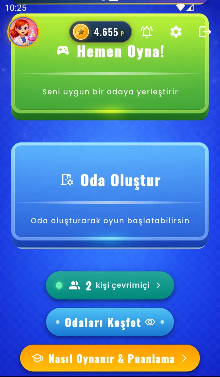 LingOnline zengin ana menü: çevrimiçi oyuncular, odaları keşfet ve nasıl oynanır